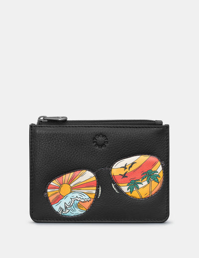 Aviators Black Leather Franklin Purse - Yoshi