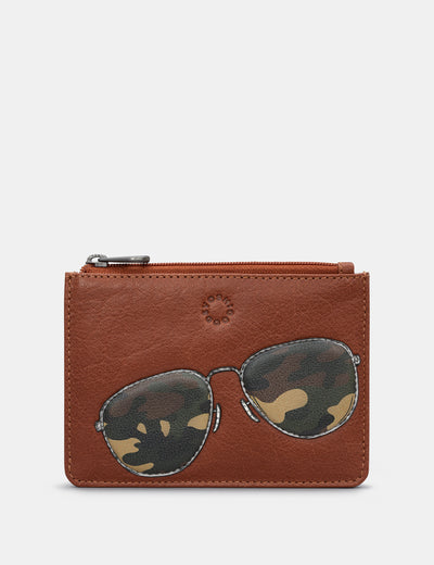 Aviators Brown Leather Franklin Purse - Yoshi