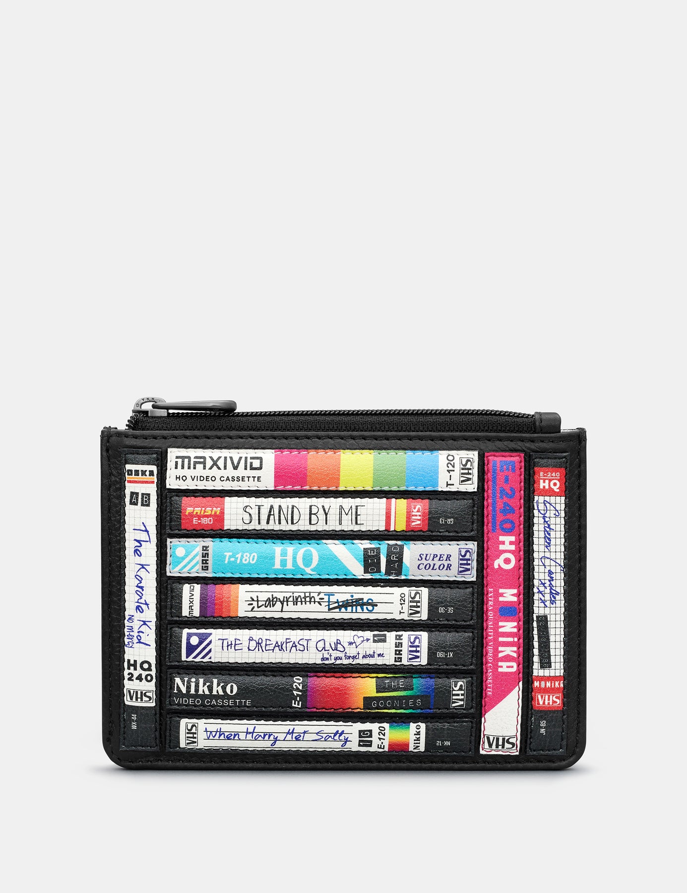 Be Kind Rewind 80s VHS Black Leather Zip Top Franklin Purse by Yoshi
