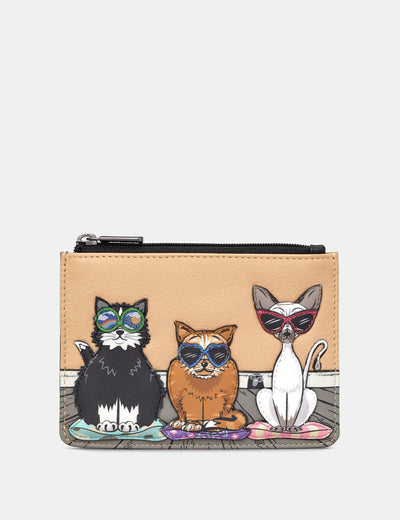 Cool For Cats Black Leather Franklin Purse - Yoshi