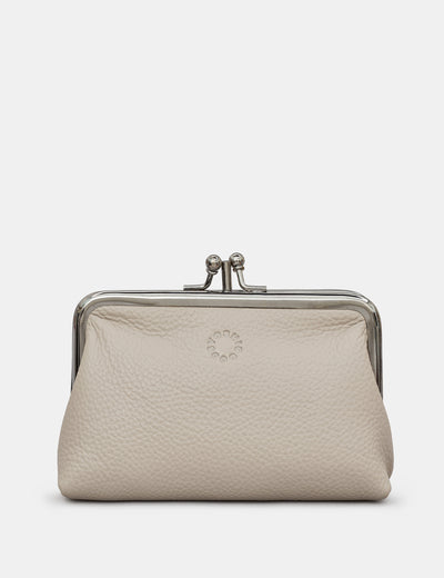 Warm Grey Leather Aubrey Frame Purse - Yoshi