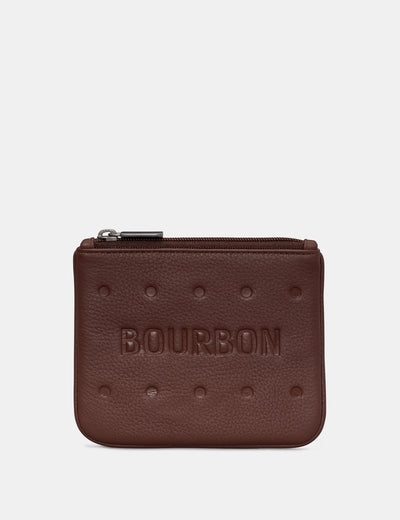 Bourbon Biscuit Leather Zip Top Purse - Yoshi