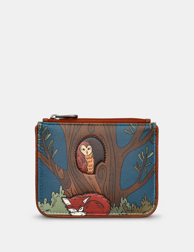 Woodland Friends Zip Top Leather Purse - Yoshi