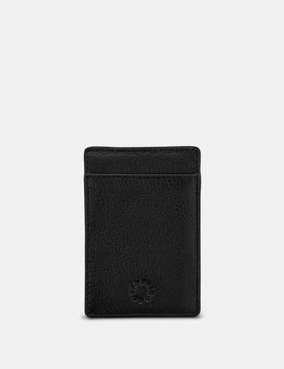Black Leather Compact Card Holder - Yoshi