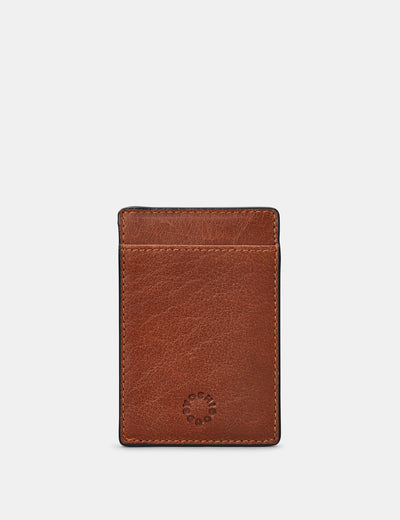 Brown Leather Compact Card Holder - Yoshi