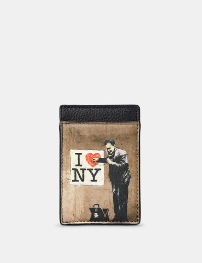 Banksy I Love New York Leather Compact Card Holder - Yoshi