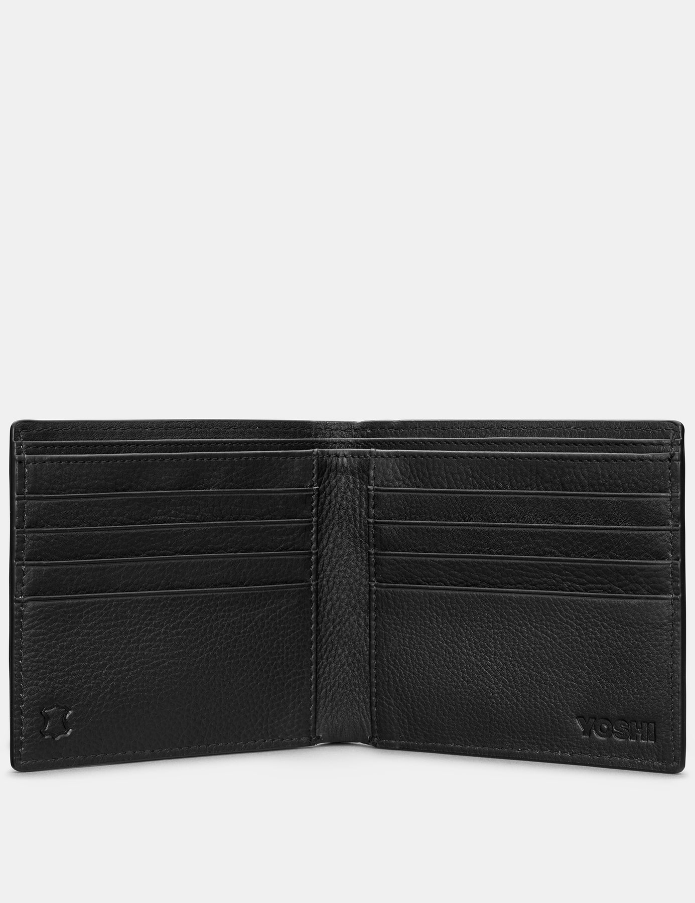 BLACK LEATHER EAST/WEST WALLET