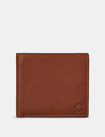 Two Fold East West Brown Leather Wallet - Yoshi