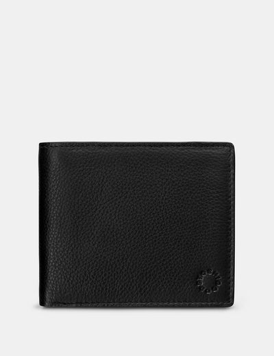 Extra Capacity Two Fold Black Leather Wallet - Yoshi