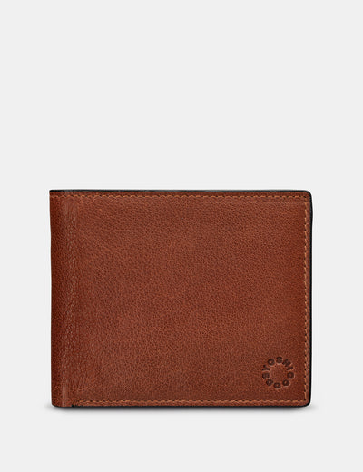 Extra Capacity Two Fold Brown Leather Wallet - Yoshi