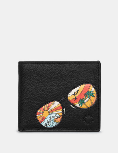 Aviators Black Leather Wallet - Yoshi