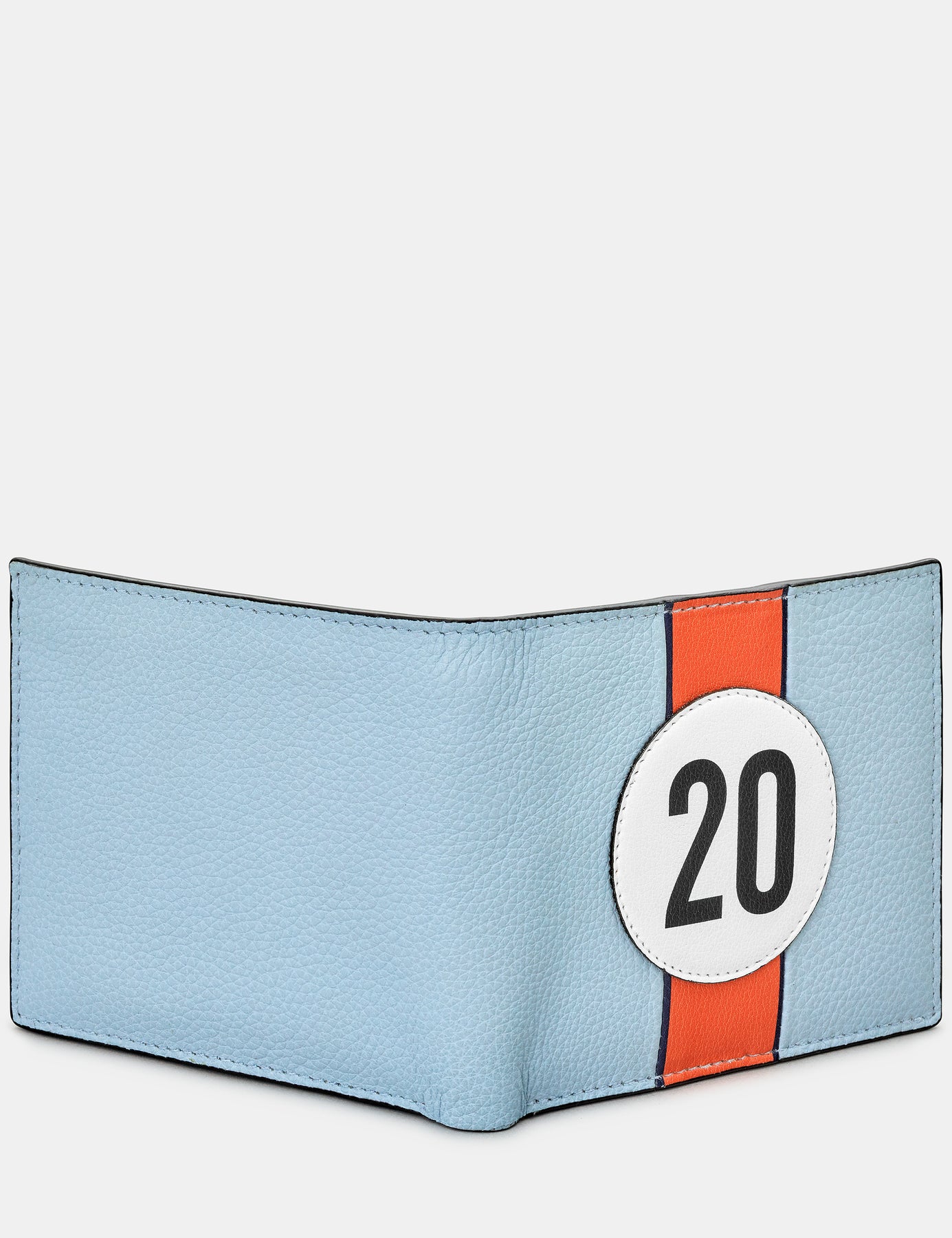 Yoshi Racing Wallet Car Livery #20 Blue And Black Leather Mens Two Fold Wallet By Yoshi