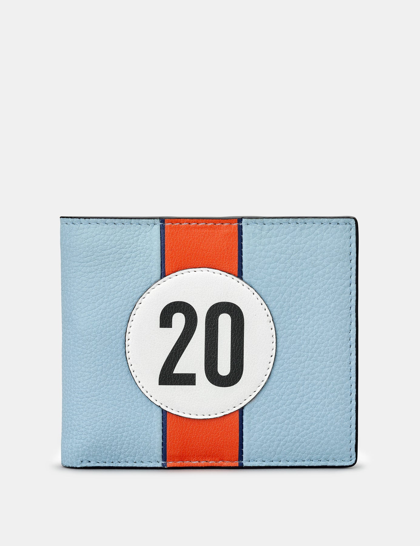 Yoshi Racing Wallet Car Livery #20 Blue And Black Leather Mens Two Fold Wallet By Yoshi