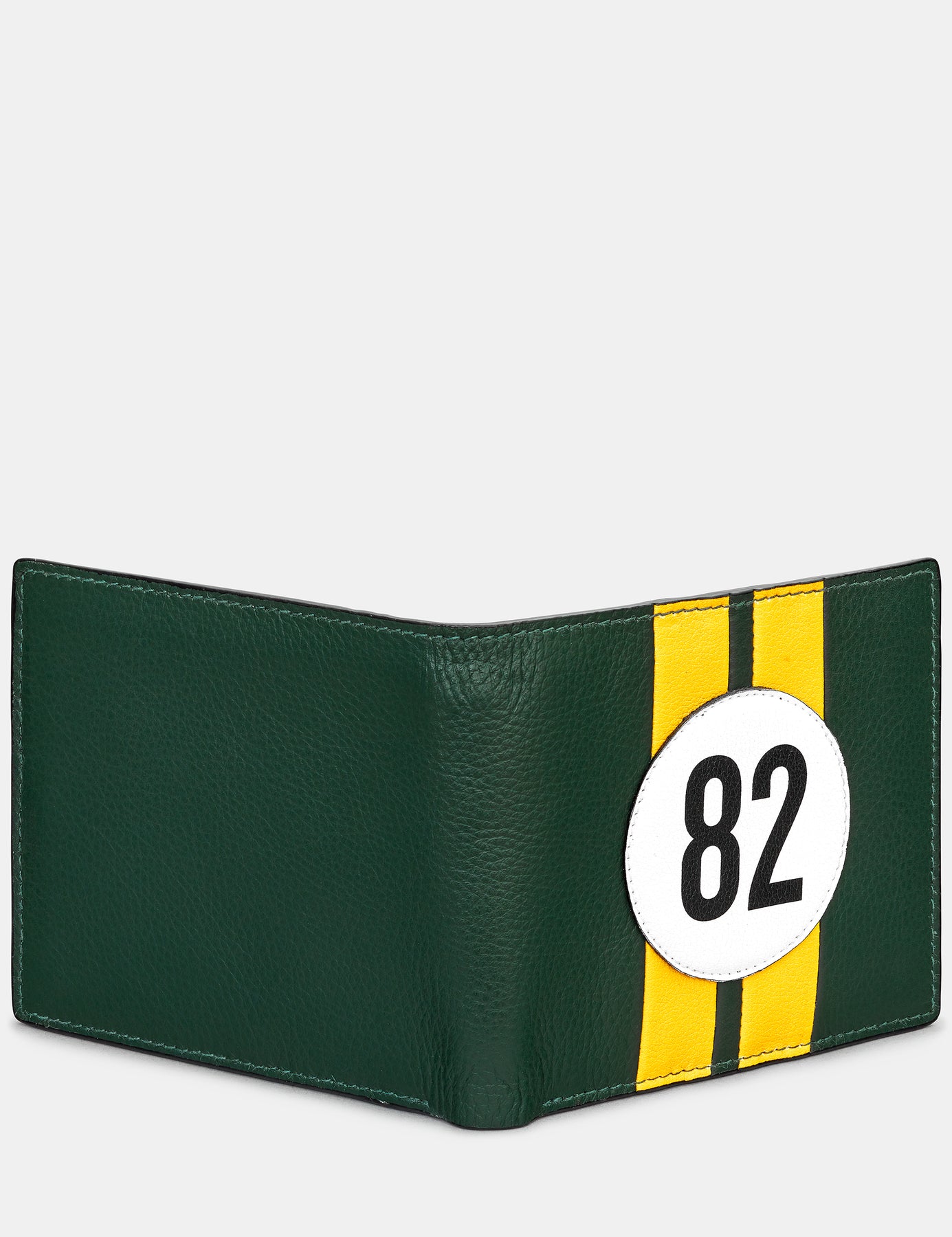 Yoshi Racing Wallet Car Livery #82 Racing Green Leather Mens Two Fold Wallet By Yoshi