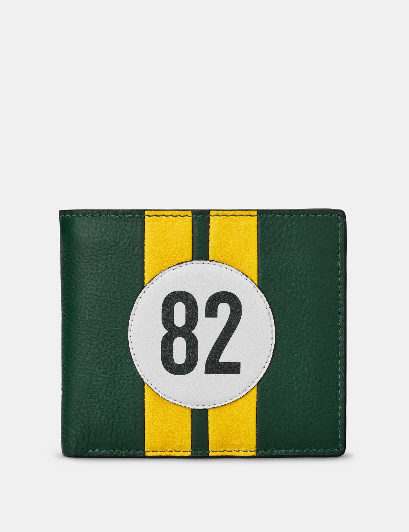 Yoshi Racing Wallet Car Livery #82 Racing Green Leather Mens Two Fold Wallet By Yoshi