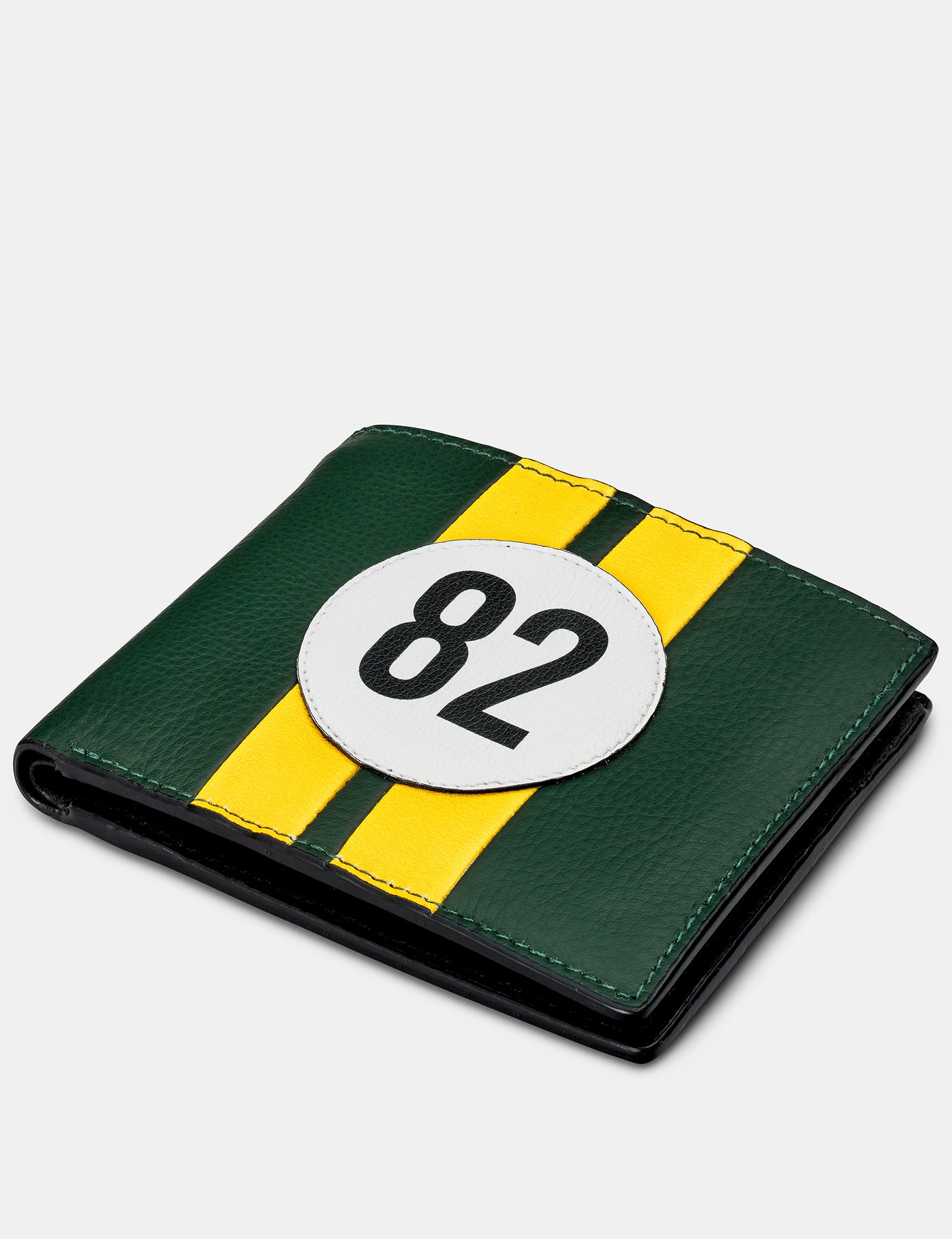 Yoshi Racing Wallet Car Livery #82 Racing Green Leather Mens Two Fold Wallet By Yoshi