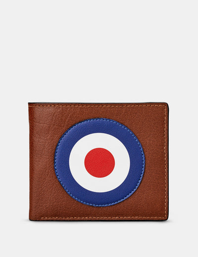 Mod Target Brown Leather Wallet - Yoshi