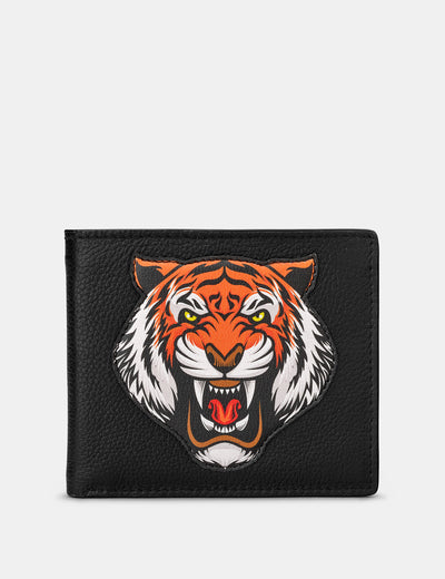 Tiger Black Leather Wallet - Yoshi