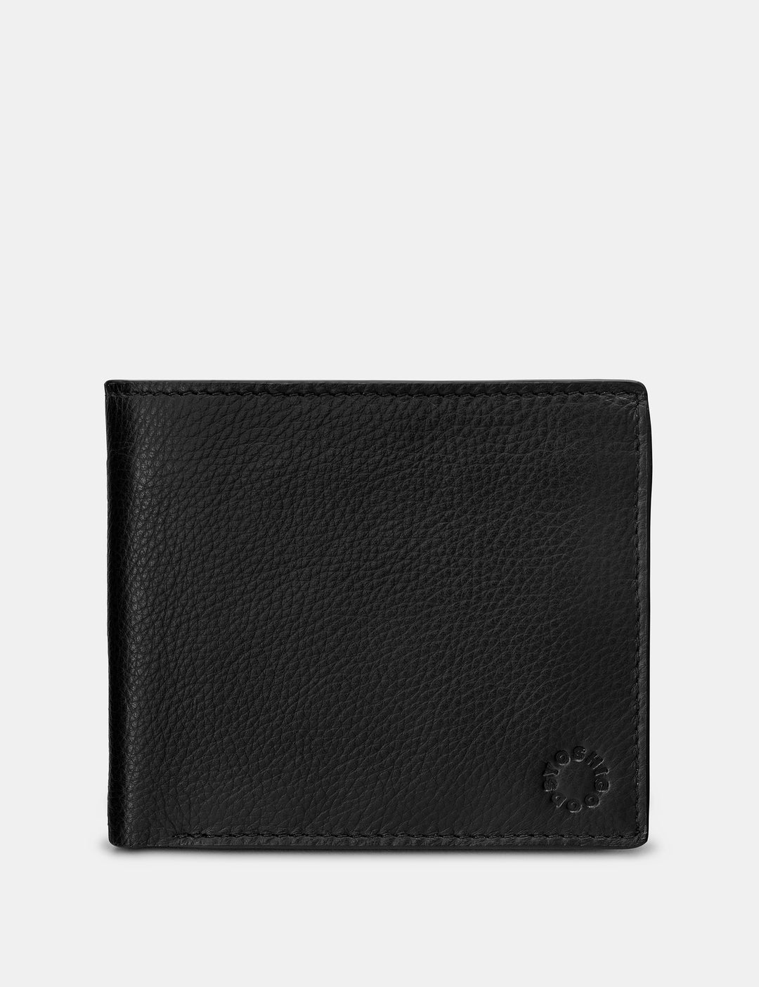 Black Leather Extra Capacity Wallet With Coin Pocket For Men By Yoshi