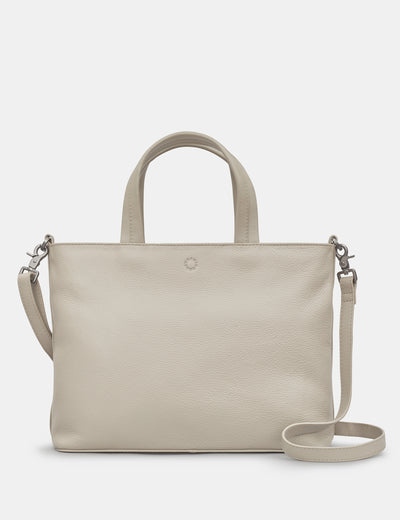 Hampton Warm Grey Leather Multiway Grab Bag - Yoshi