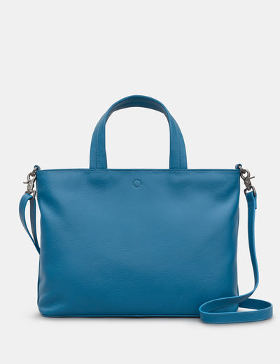 Hampton Petrol Blue Leather Multiway Grab Bag - Yoshi