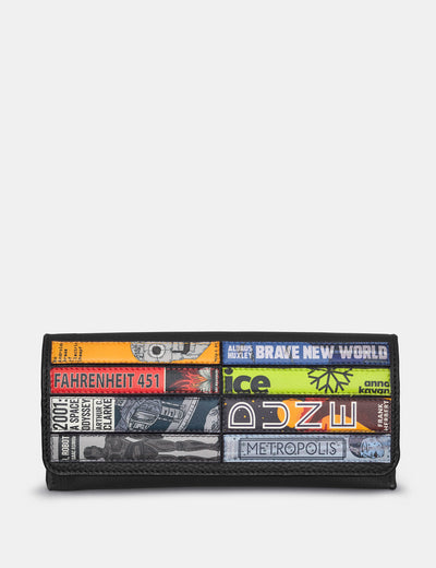 Sci-Fi Bookworm Black Leather Glasses Case - Yoshi