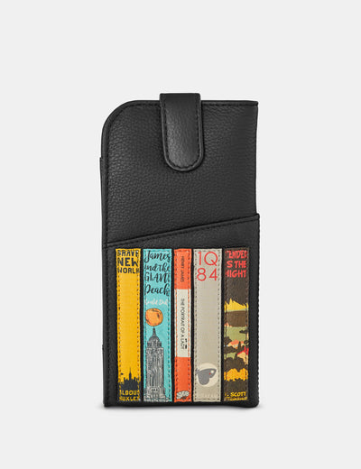 Bookworm Black Leather Chilton Glasses Case - Yoshi