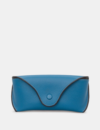 Petrol Blue Leather Atlantic Glasses Case - Yoshi