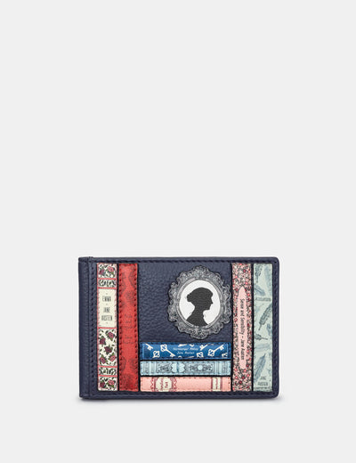 Jane Austen Bookworm Navy Leather Travel Pass Holder - Yoshi