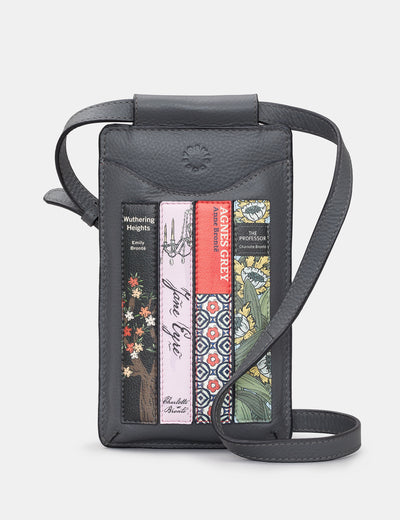 Brontë Bookworm Grey Leather Phone Case - Yoshi