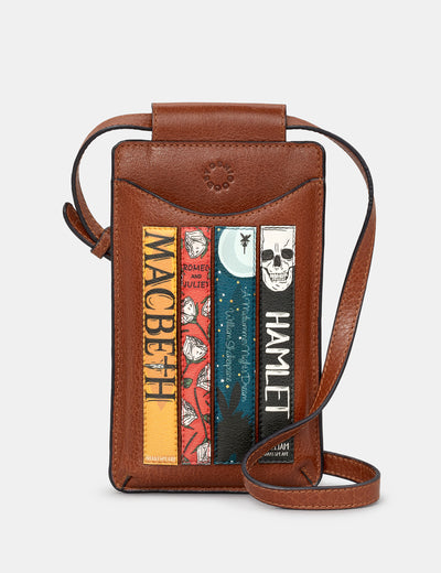 Shakespeare Bookworm Brown Leather Phone Case - Yoshi