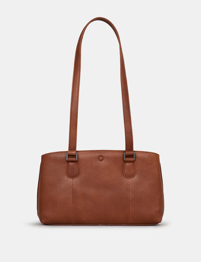 Ealing Brown Leather Shoulder Bag - Yoshi