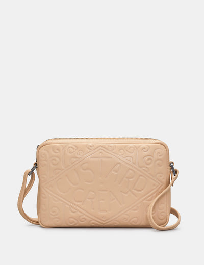 Custard Cream Leather Cross Body Bag - Yoshi