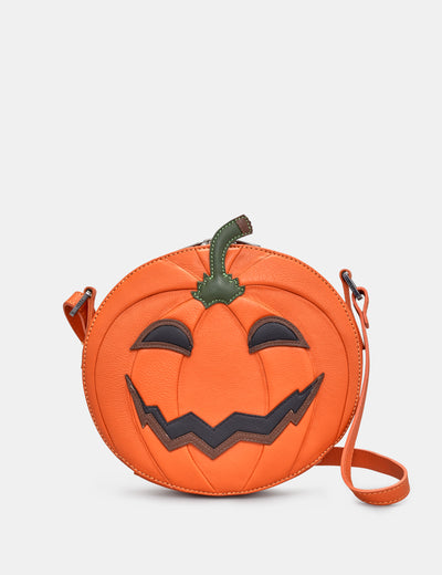 Jack O'Lantern Orange Leather Cross Body Bag - Yoshi