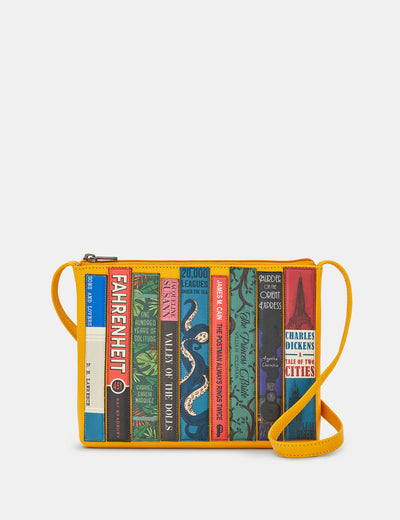 Bookworm Yellow Leather Cross Body Bag - Yoshi