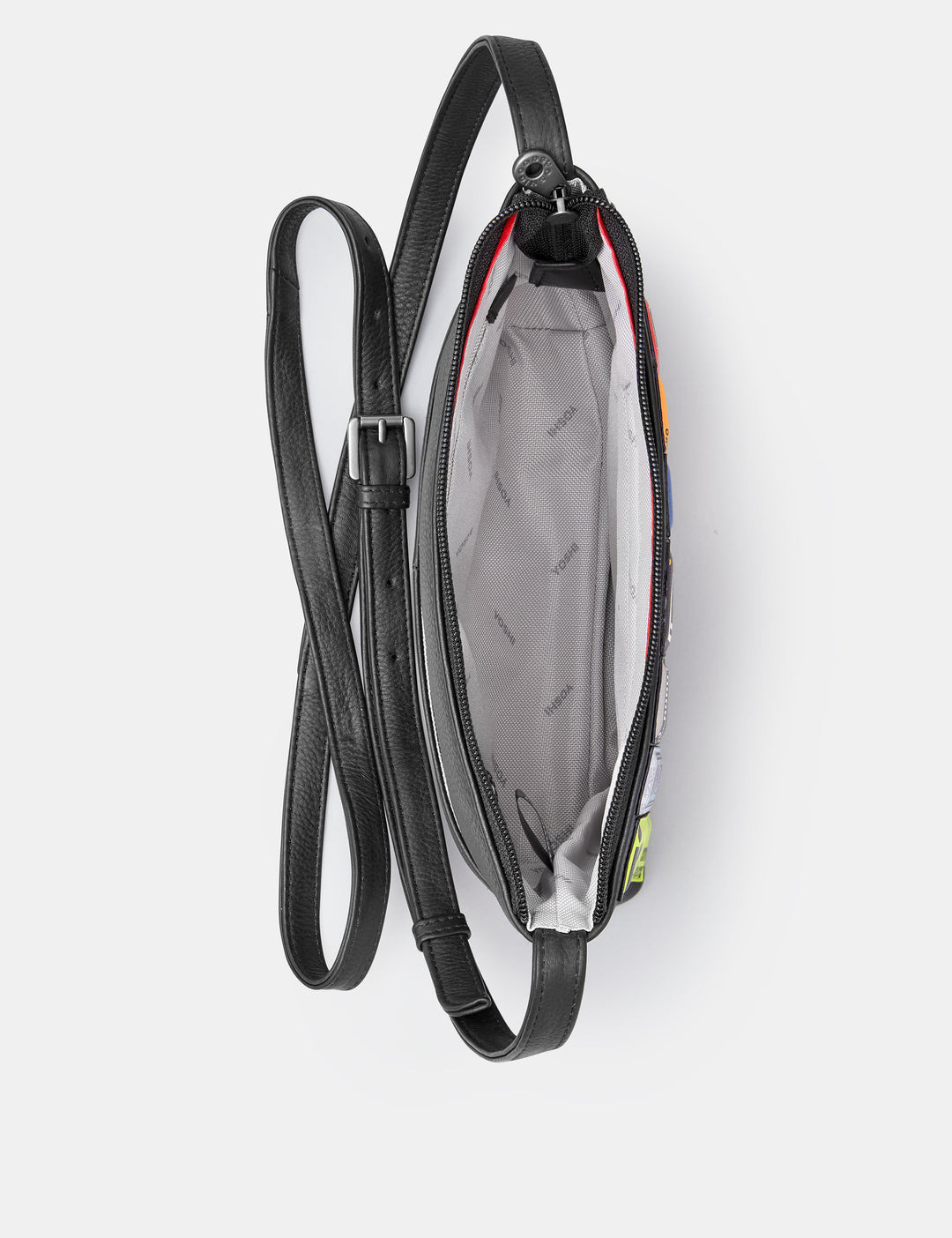 バッグ yoshie.s Sci-Fi Bookworm Black Leather Parker Cross Body Bag | Handbag By Yoshi