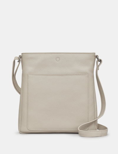 Bryant Warm Grey Leather Cross Body Bag - Yoshi