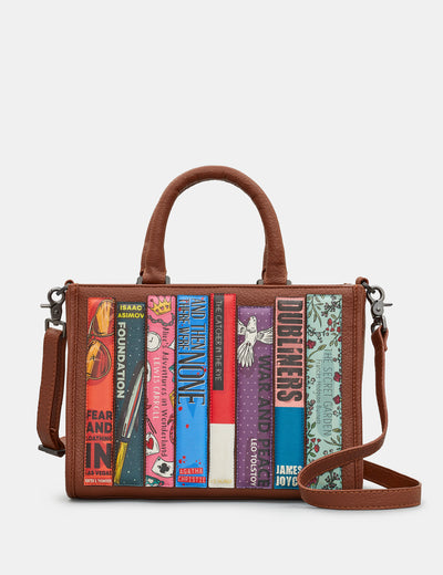 Bookworm Brown Vegan Leather Multiway Grab Bag - Yoshi