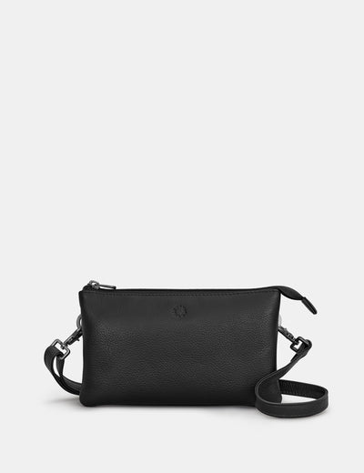 Logan Black Leather Mulitway Cross Body Bag - Yoshi