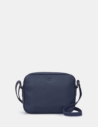 Belmont Navy Leather Camera Bag - Yoshi