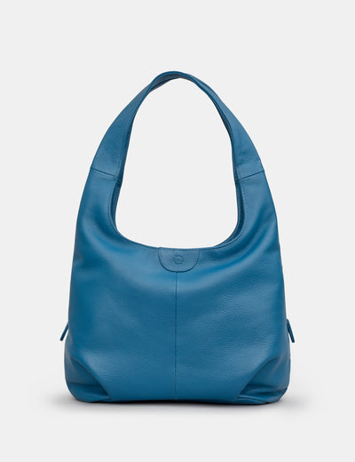 Meehan Petrol Blue Leather Slouch Shoulder Bag - Yoshi