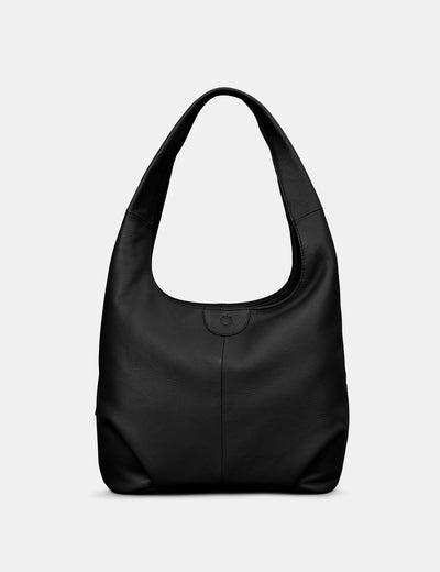 Meehan Black Leather Slouch Shoulder Bag - Yoshi