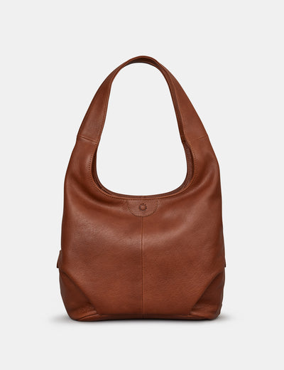 Meehan Brown Leather Slouch Shoulder Bag - Yoshi