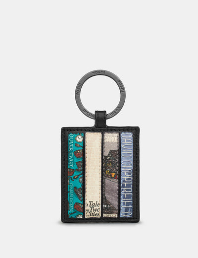 Dickens Bookworm Black Leather Keyring - Yoshi