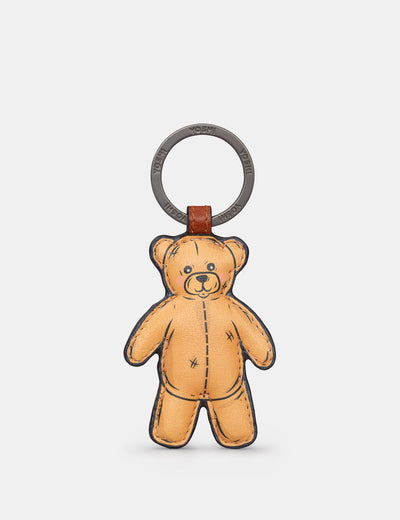 Winter Wanderland Teddy Bear Leather Keyring - Yoshi