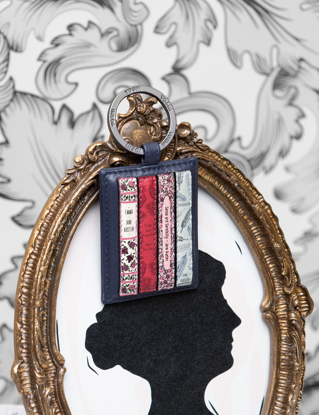 Jane Austen Bookworm Navy Leather Keyring By Yoshi