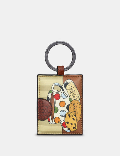 Tea and Biscuits Leather Keyring - Yoshi