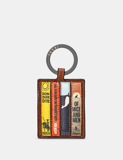 Bookworm Brown Leather Keyring - Yoshi